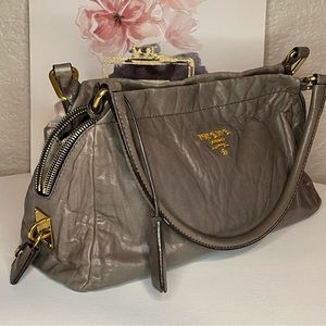 Prada Crinkled hobo leather shoulder bag